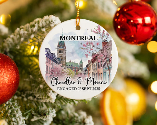 Montreal Engagement Ornament Custom Gift Souvenir Bauble Present