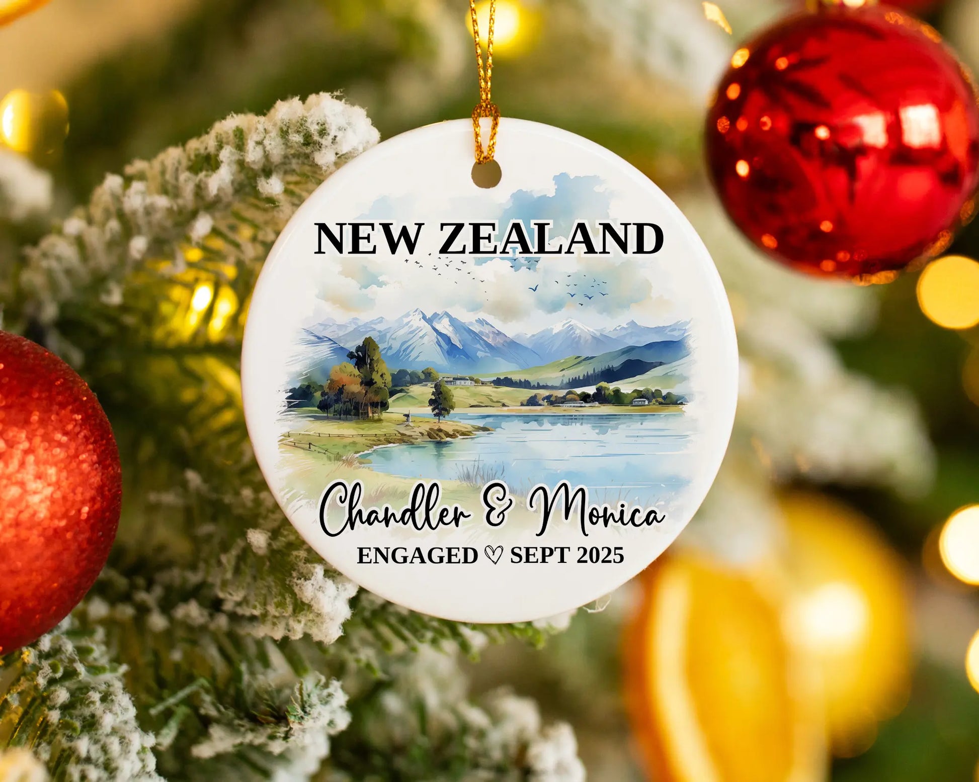 New Zealand Engagement Ornament Custom Gift Souvenir Bauble Present
