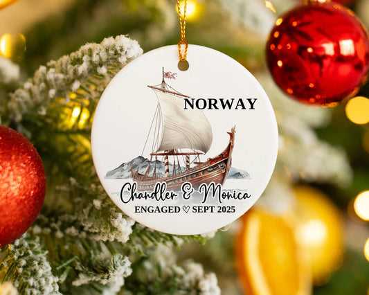 Norway Engagement Ornament Custom Gift Souvenir Bauble Present