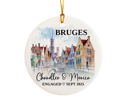 Bruges Engagement Ornament Custom Gift Souvenir Bauble Present