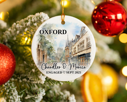 Oxford Engagement Custom Ornament, Oxford Bauble, England