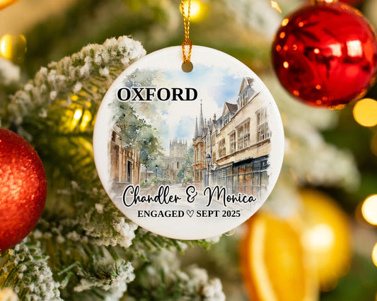 Oxford Engagement Custom Ornament, Oxford Bauble, England