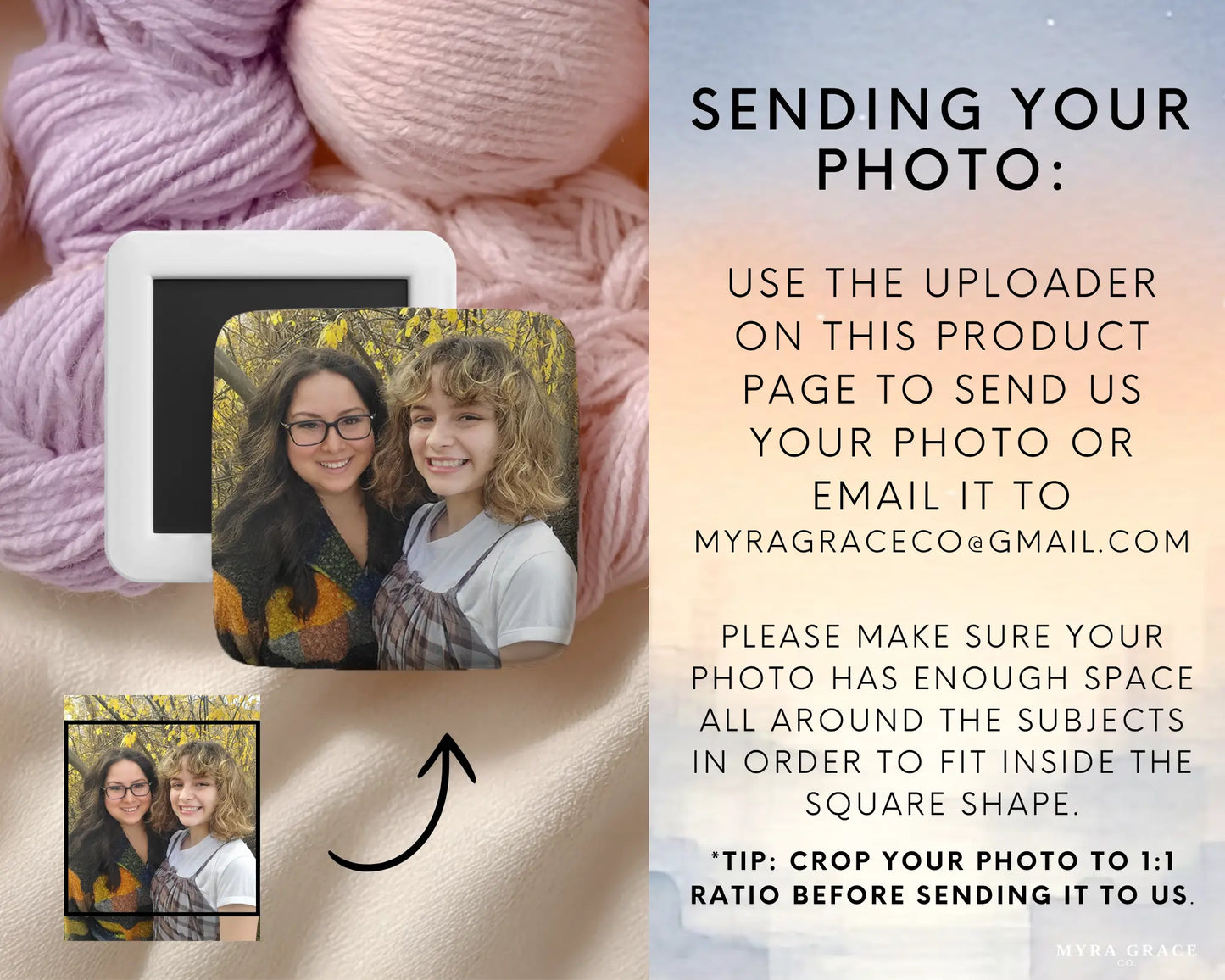 Custom Pregnancy Photo Magnet, New Baby