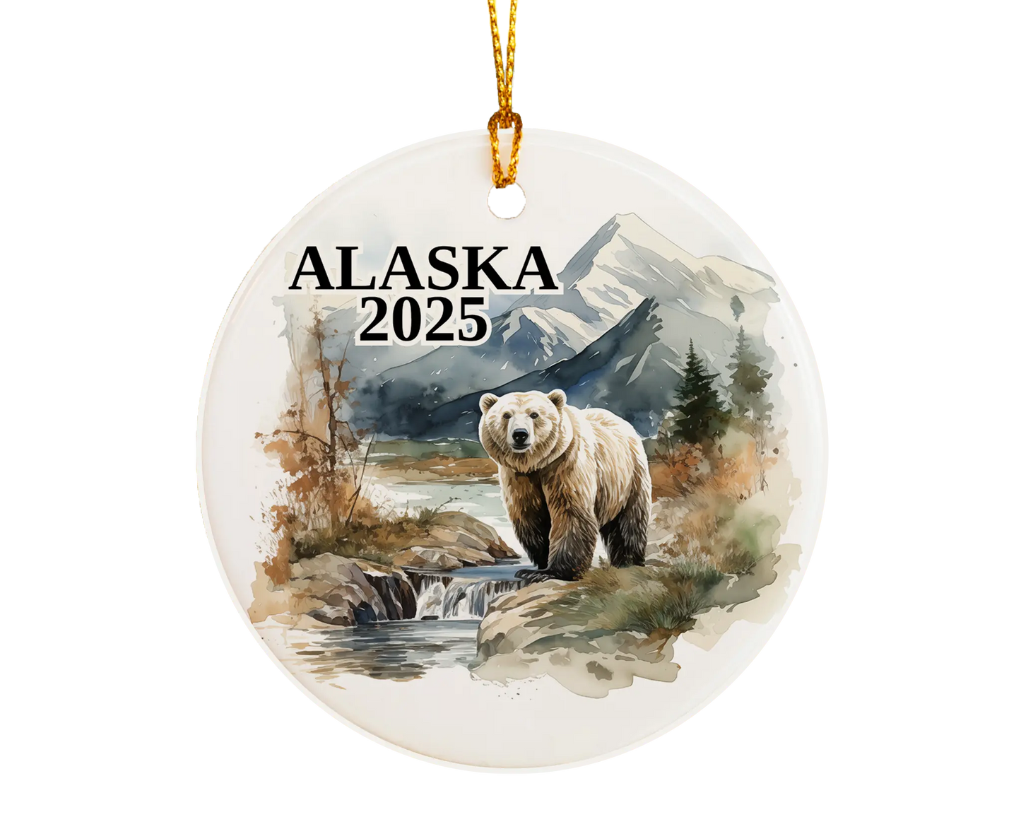 Alaska Ornament, Alaska Bauble, Grizzly Bear