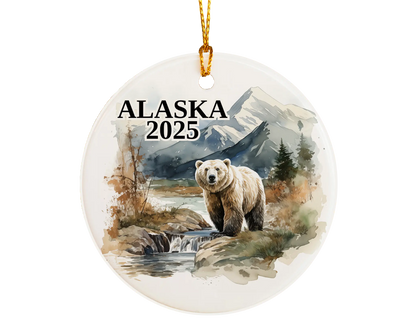 Alaska Ornament, Alaska Bauble, Grizzly Bear