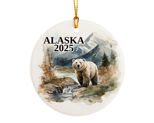 Alaska Ornament, Alaska Bauble, Grizzly Bear