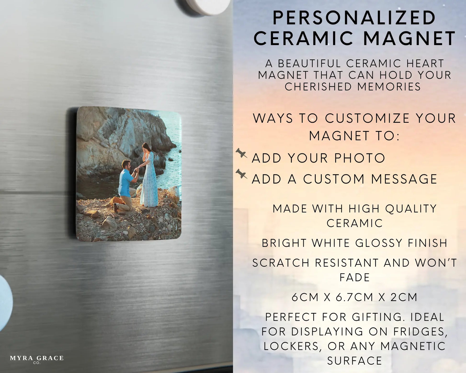 Engagement Magnet Custom Personalized Gift Souvenir Present. Infographic