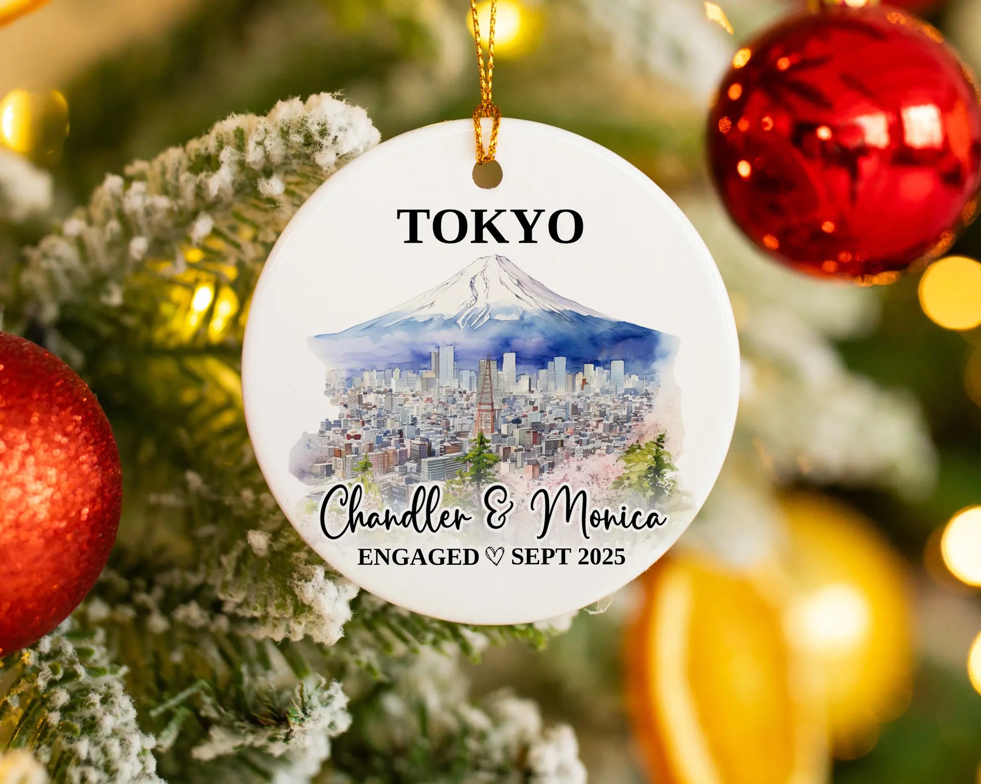 Tokyo Engagement Ornament Custom Gift Souvenir Bauble Present