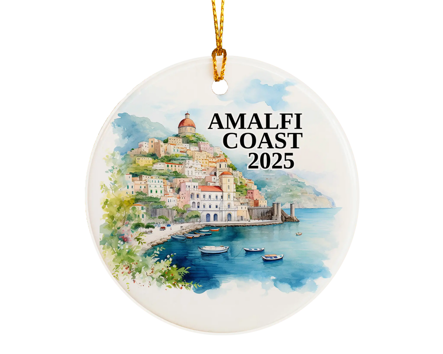 Amalfi Coast Ornament, Italy Bauble