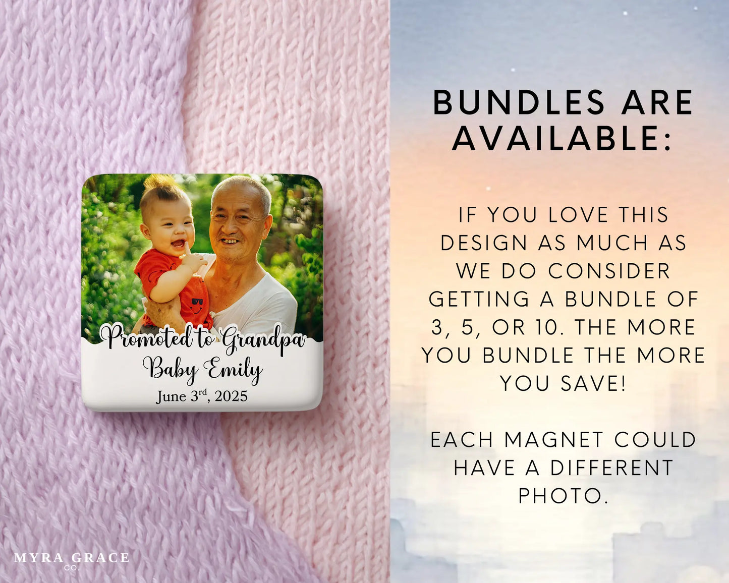 Grandpa Magnet Custom Personalized Gift Souvenir Present. Bundles are available
