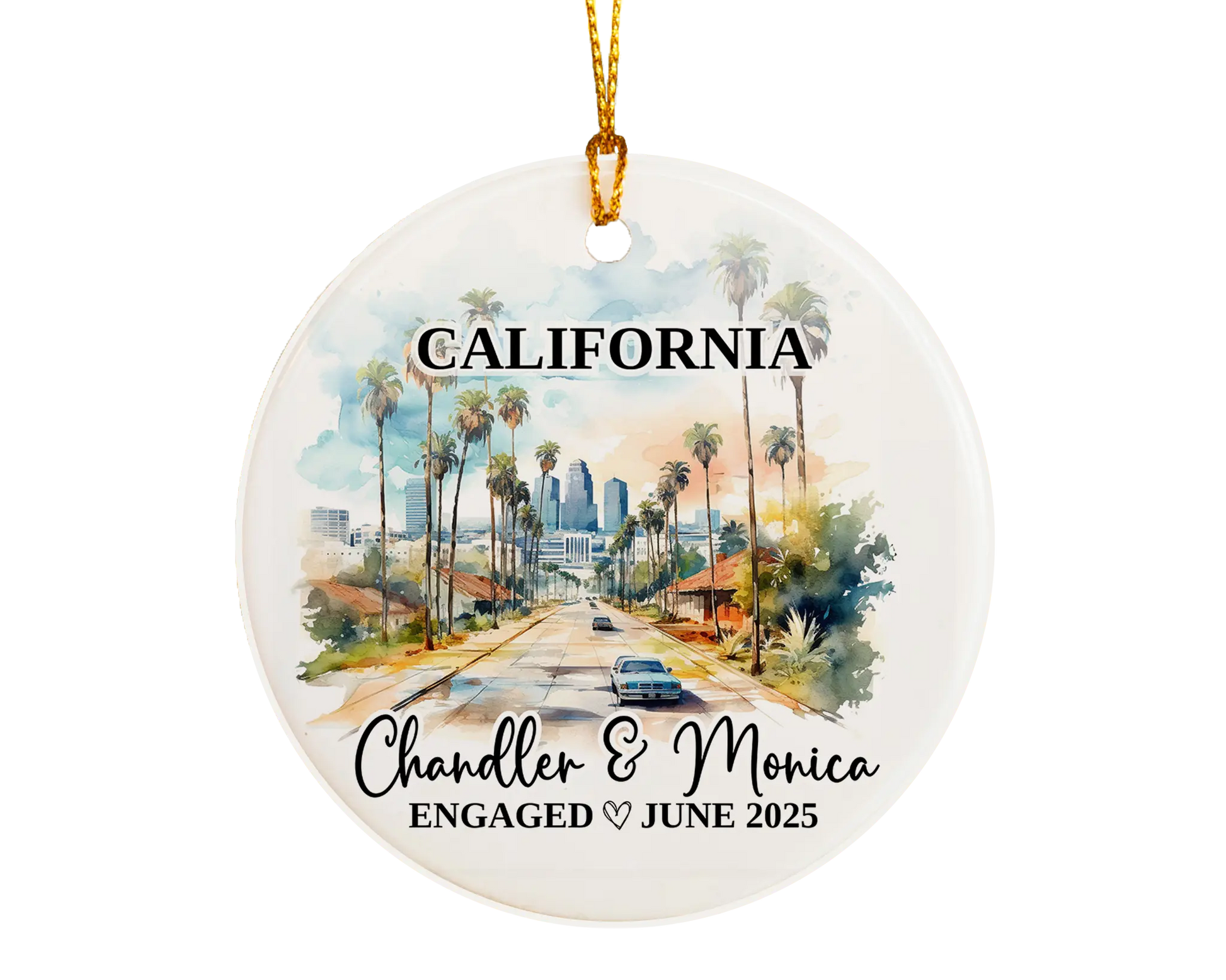 California Engagement Ornament Custom Gift Souvenir Bauble Present