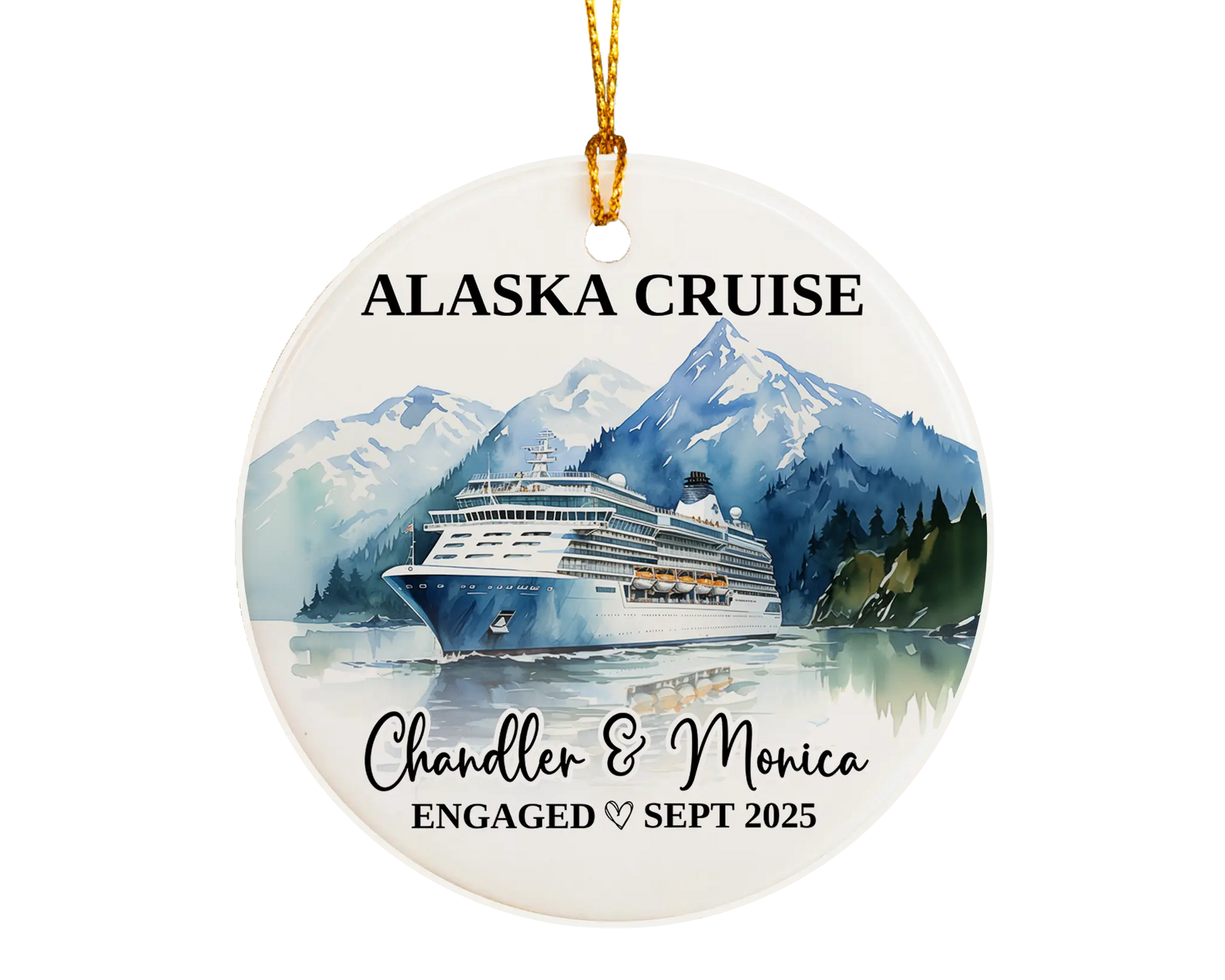 Alaska Cruise Engagement Ornament Gift Souvenir Bauble 