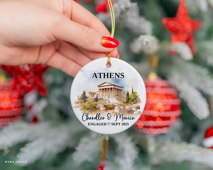 Athens Engagement Ornament Custom Gift Souvenir Bauble Present