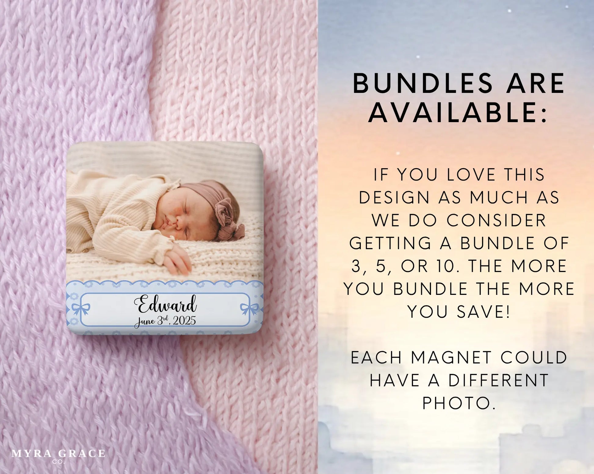 Baby Magnet Custom Personalized Gift Souvenir Present. Bundles are available