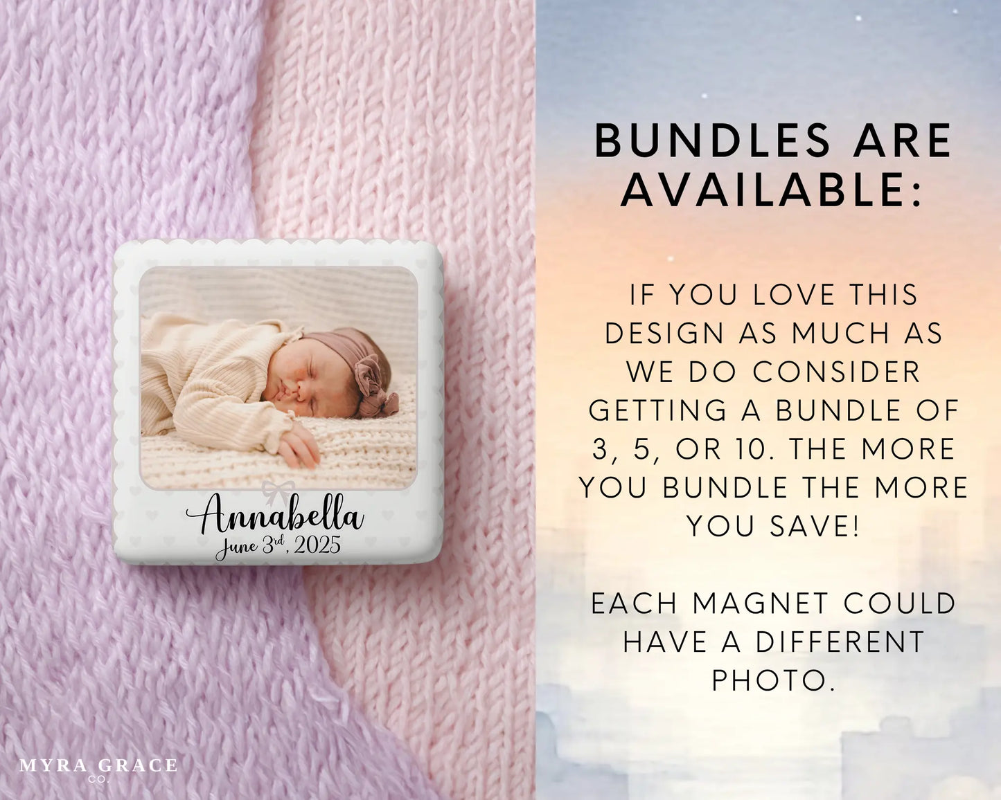 Baby Magnet Custom Personalized Gift Souvenir Present. Bundles are available