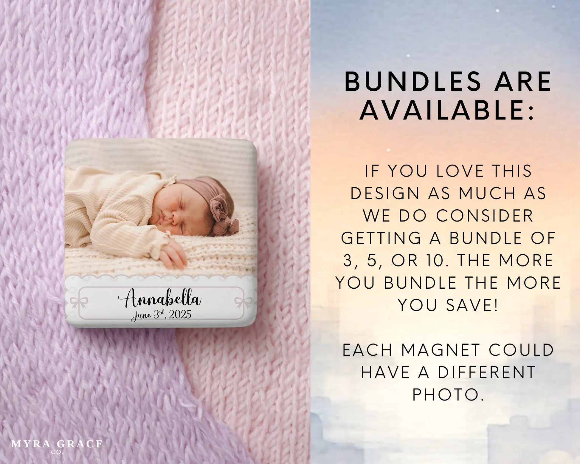 Baby Magnet Custom Personalized Gift Souvenir Present. Bundles are available