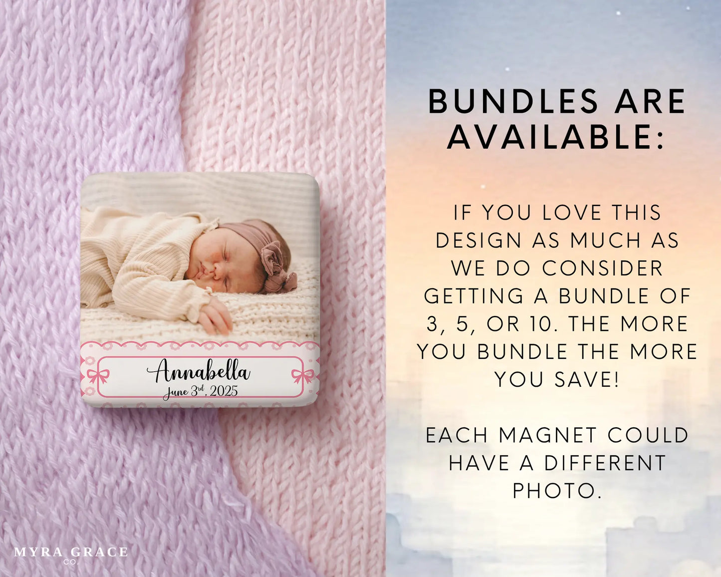 Baby Magnet Custom Personalized Gift Souvenir Present. Bundles are available