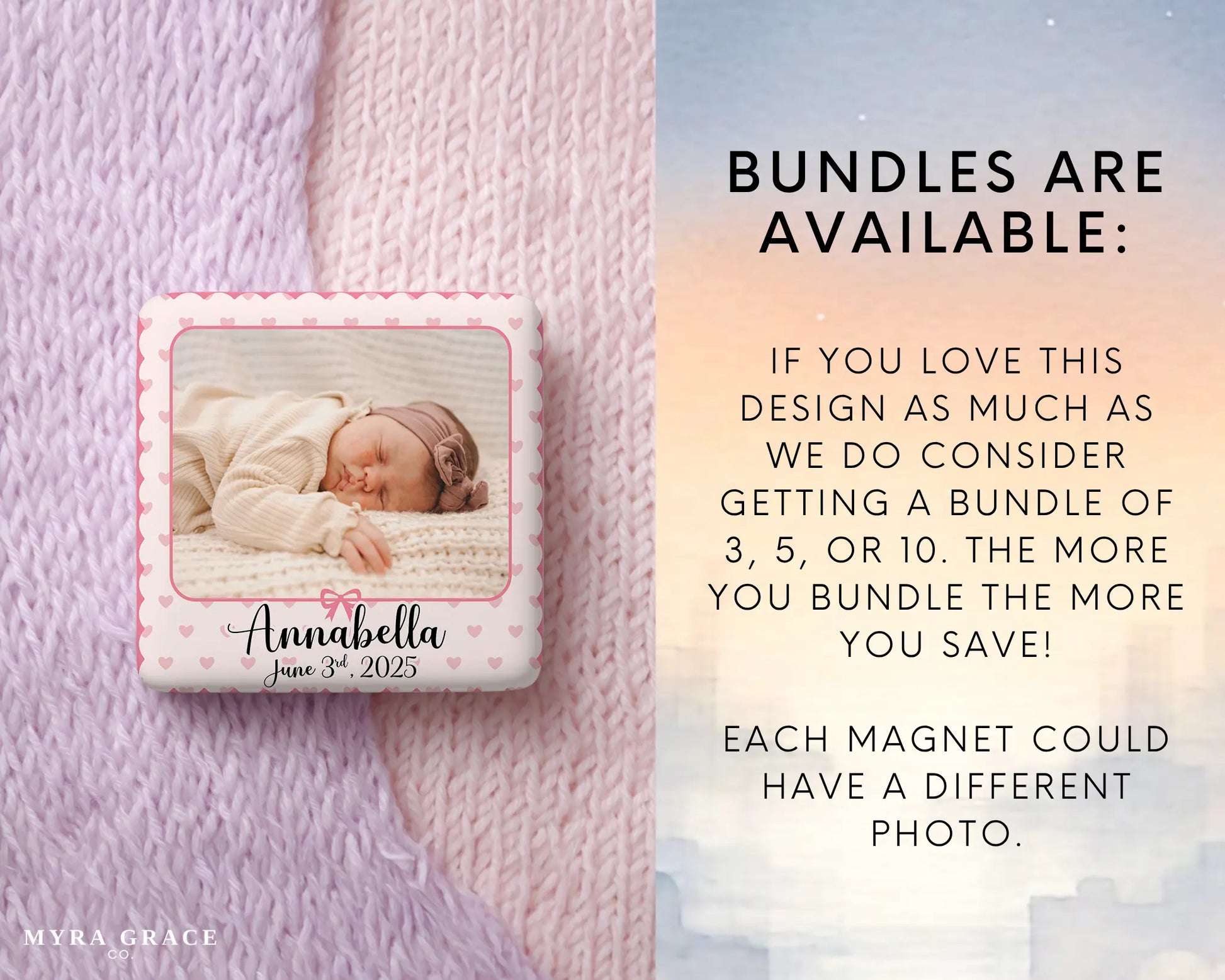 Baby Magnet Custom Personalized Gift Souvenir Present. Bundles are available