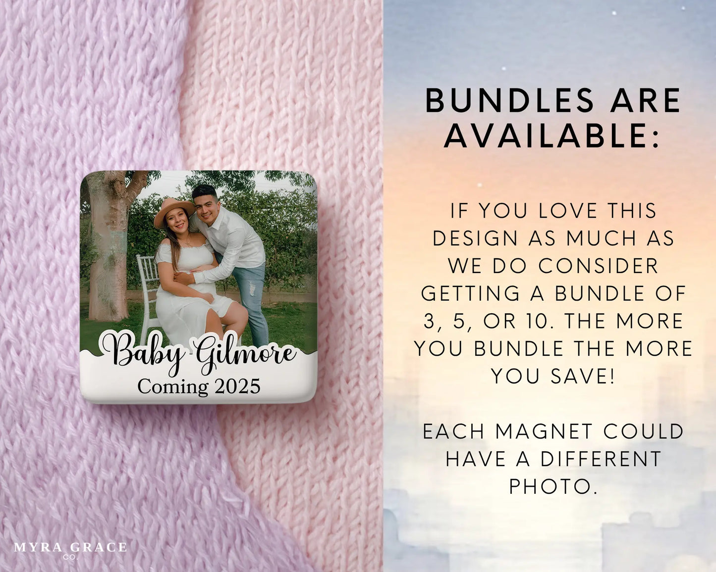 Pregnancy Magnet Custom Personalized Gift Souvenir Present. Bundles are available