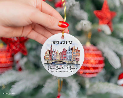 Belgium Engagement Custom Ornament, Belgium Bauble