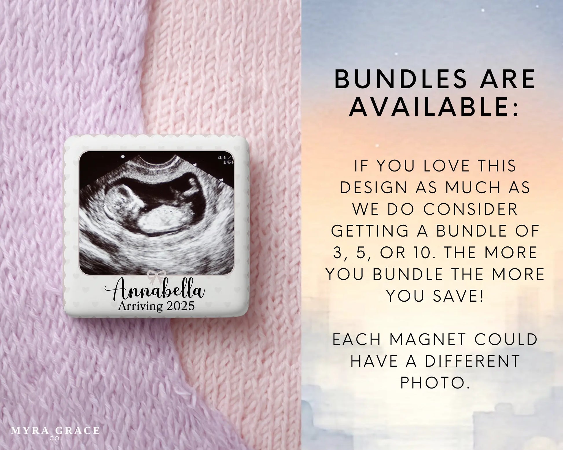 Ultrasound Magnet Custom Personalized Gift Souvenir Present. Bundles are available