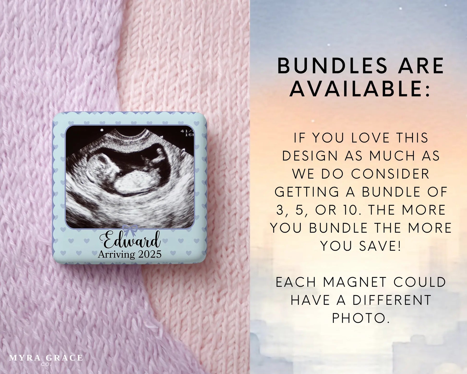 Ultrasound Magnet Custom Personalized Gift Souvenir Present. Bundles are available