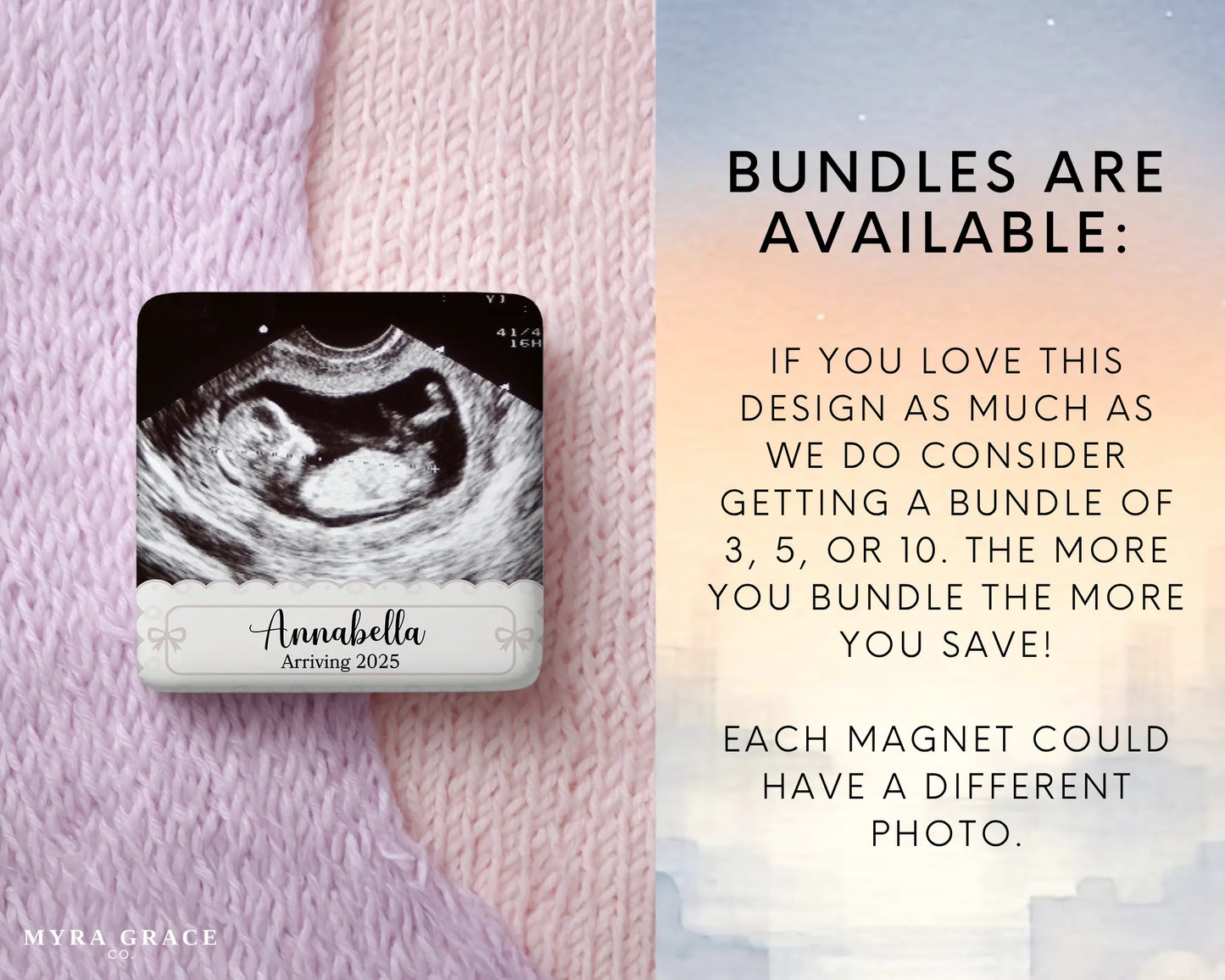 Ultrasound Magnet Custom Personalized Gift Souvenir Present. Bundles are available