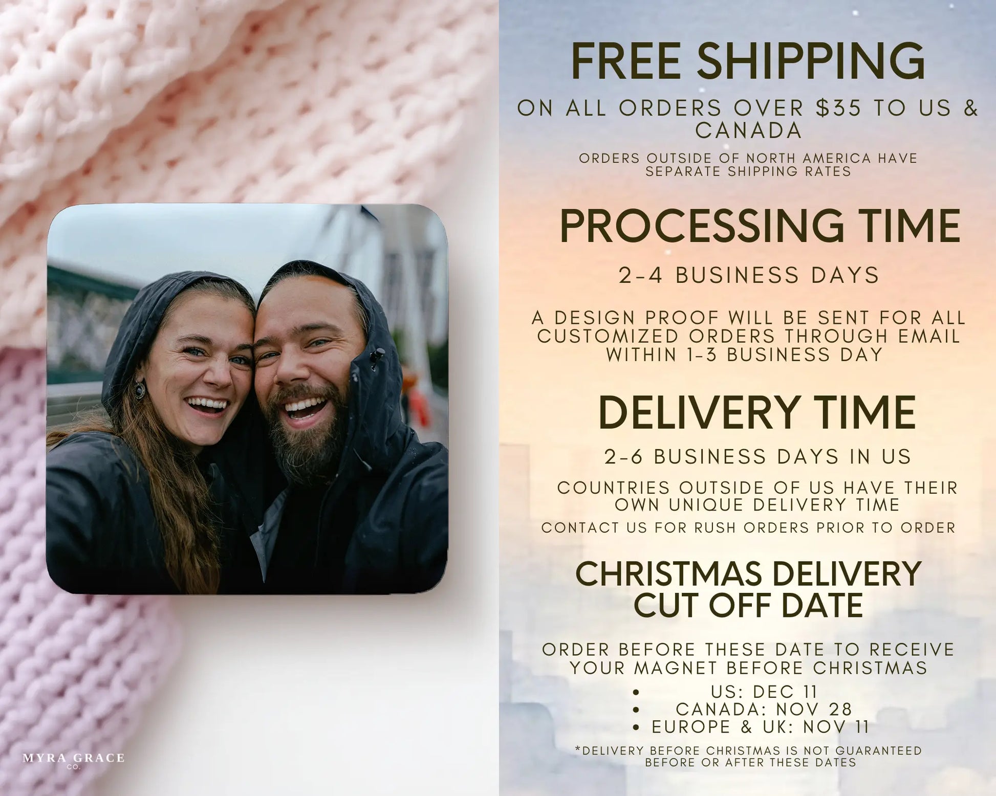 Couple Magnet Custom Personalized Gift Souvenir Present. Free Shipping