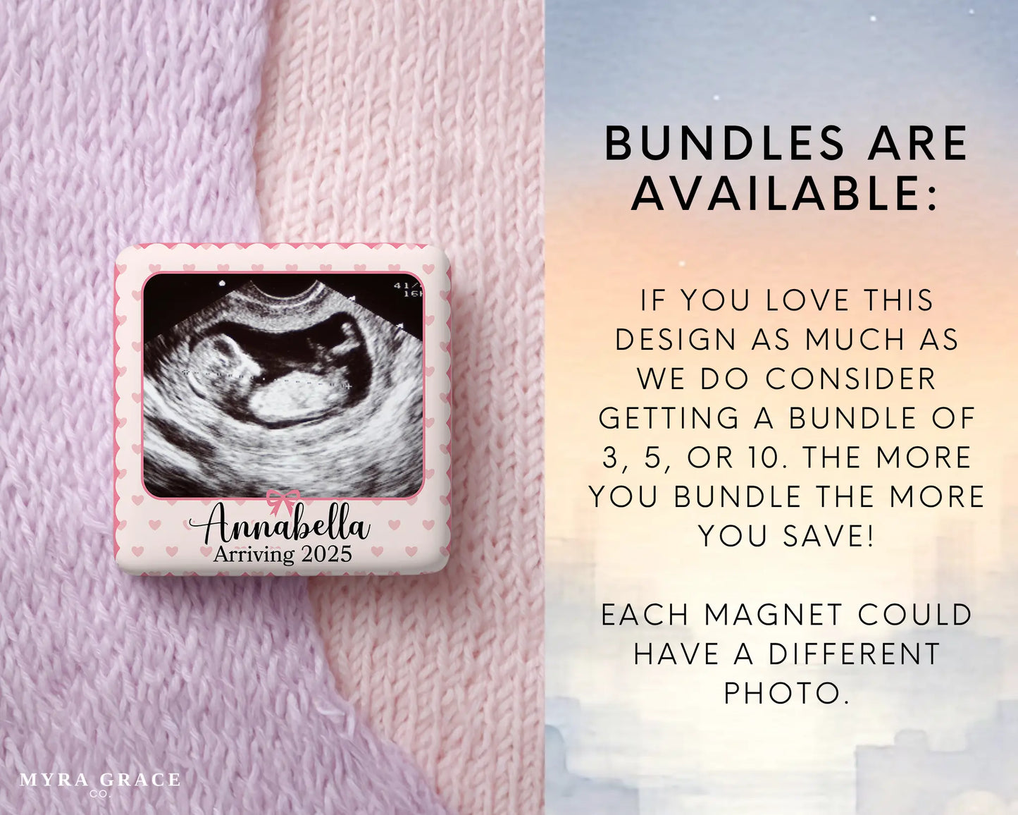 Ultrasound Magnet Custom Personalized Gift Souvenir Present. Bundles are available