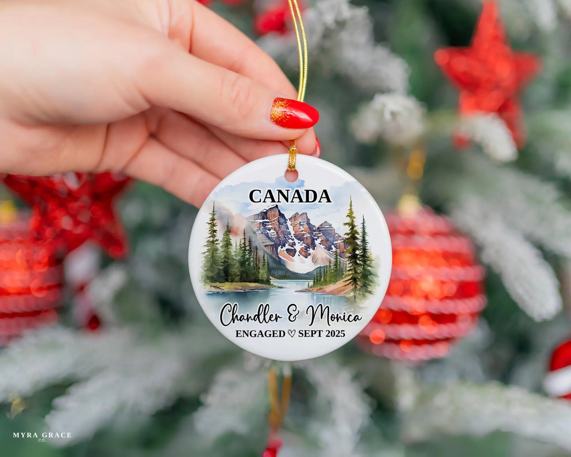 Canada Engagement Ornament Custom Gift Souvenir Bauble Present