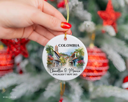 Colombia Engagement Ornament Custom Gift Souvenir Bauble Present