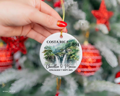 Costa Rica Engagement Ornament Custom Gift Souvenir Bauble Present