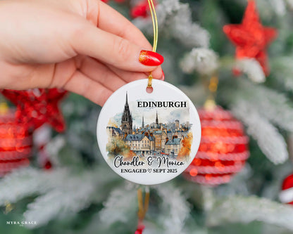 Edinburgh Engagement Ornament Custom Gift Souvenir Bauble Present