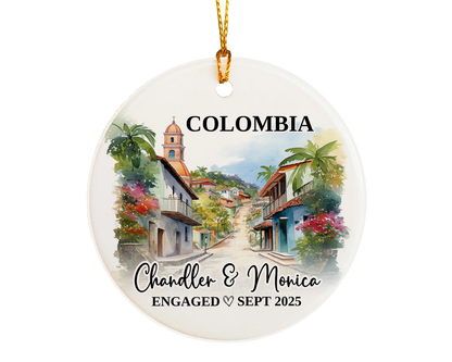 Colombia Engagement Ornament Custom Gift Souvenir Bauble Present
