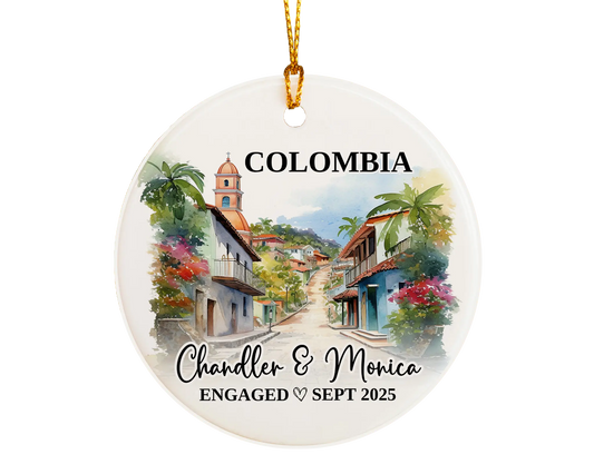 Colombia Engagement Ornament Custom Gift Souvenir Bauble Present