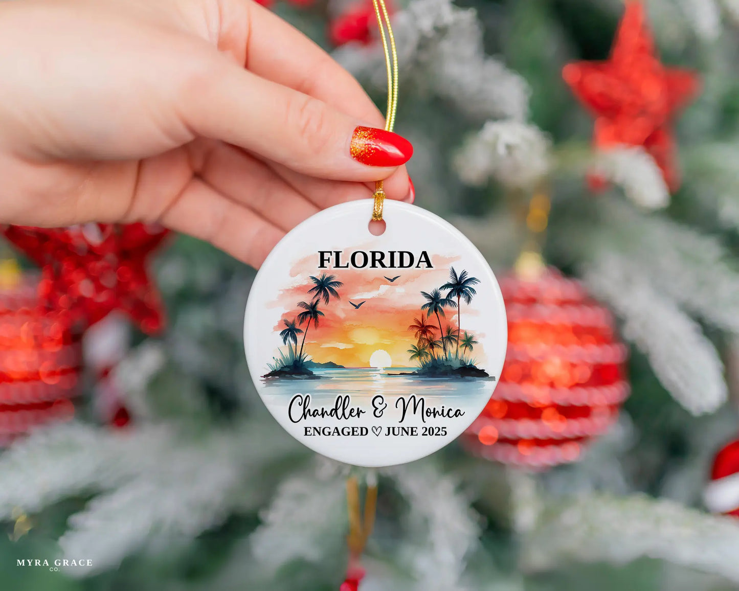 Florida Engagement Ornament Custom Gift Souvenir Bauble Present