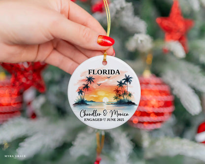 Florida Engagement Ornament Custom Gift Souvenir Bauble Present