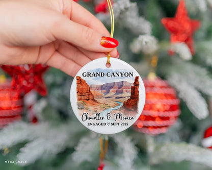 Grand Canyon Engagement Ornament Custom Gift Souvenir Bauble Present