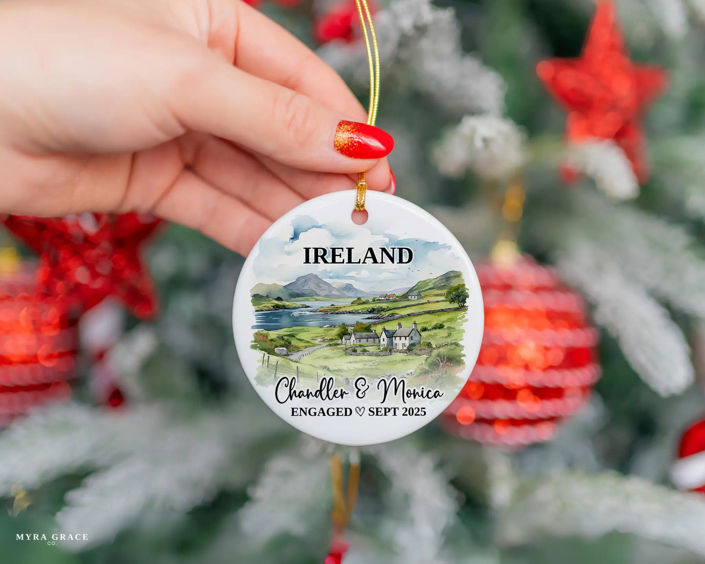 Ireland Engagement Custom Ornament, Ireland Bauble
