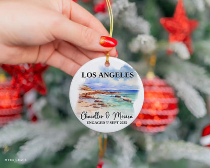 Los Angeles Engagement Ornament Custom Gift Souvenir Bauble Present