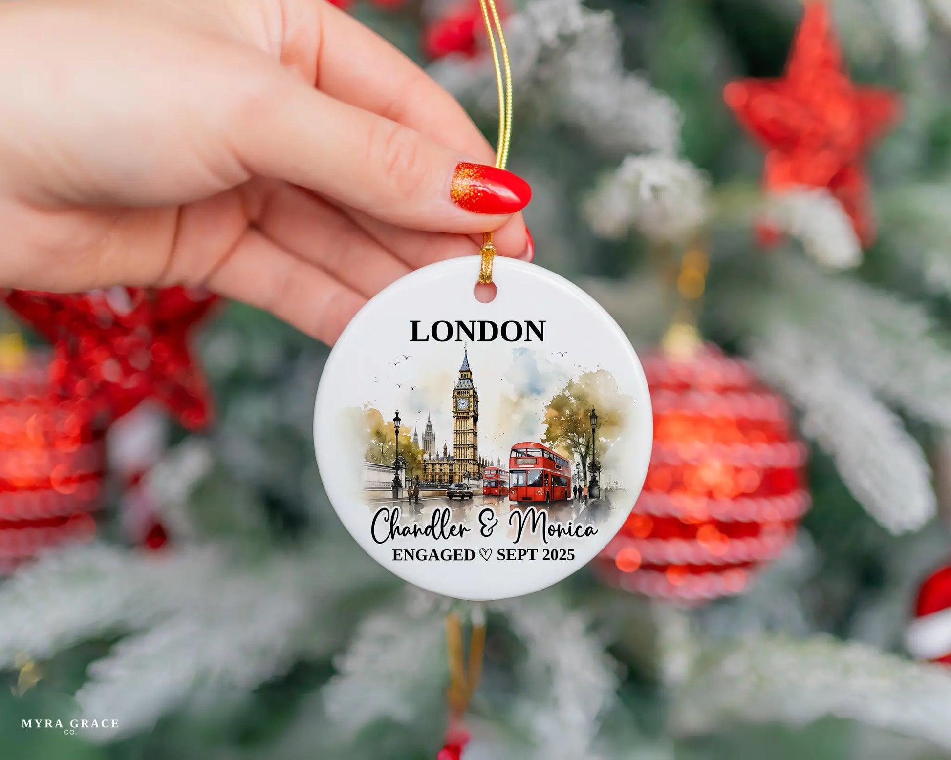 London Engagement Ornament Custom Gift Souvenir Bauble Present