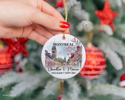 Montreal Engagement Ornament Custom Gift Souvenir Bauble Present