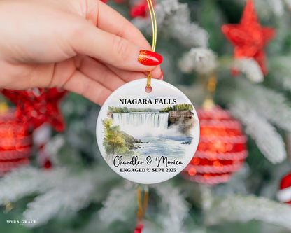 Niagara Falls Engagement Ornament Custom Gift Souvenir Bauble Present