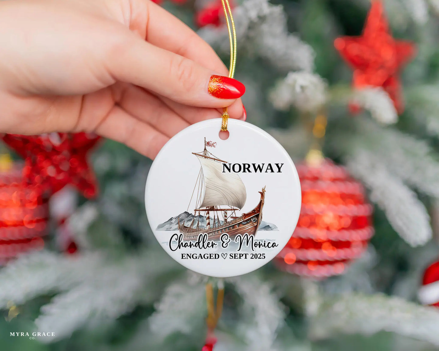Norway Engagement Ornament Custom Gift Souvenir Bauble Present