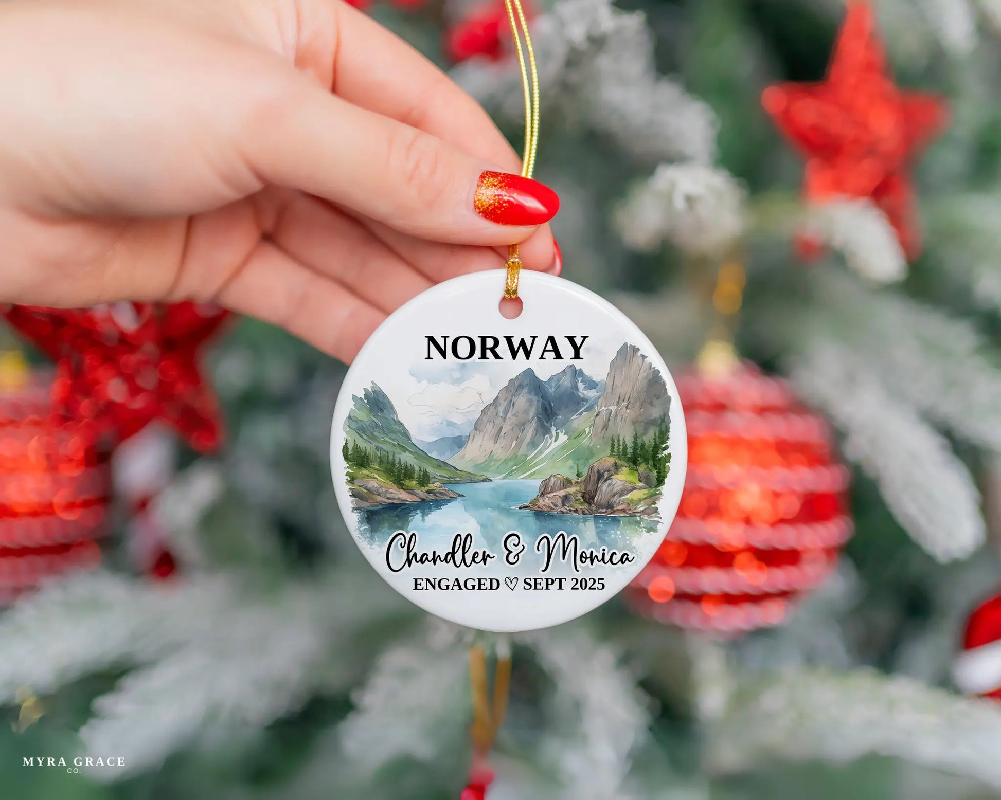 Norway Engagement Ornament Custom Gift Souvenir Bauble Present