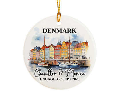 Denmark Engagement Ornament Custom Gift Souvenir Bauble Present