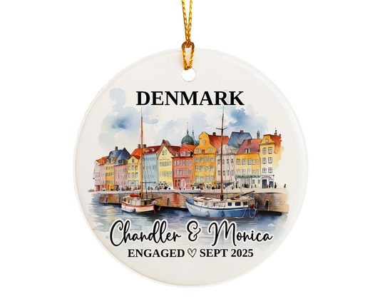 Denmark Engagement Ornament Custom Gift Souvenir Bauble Present