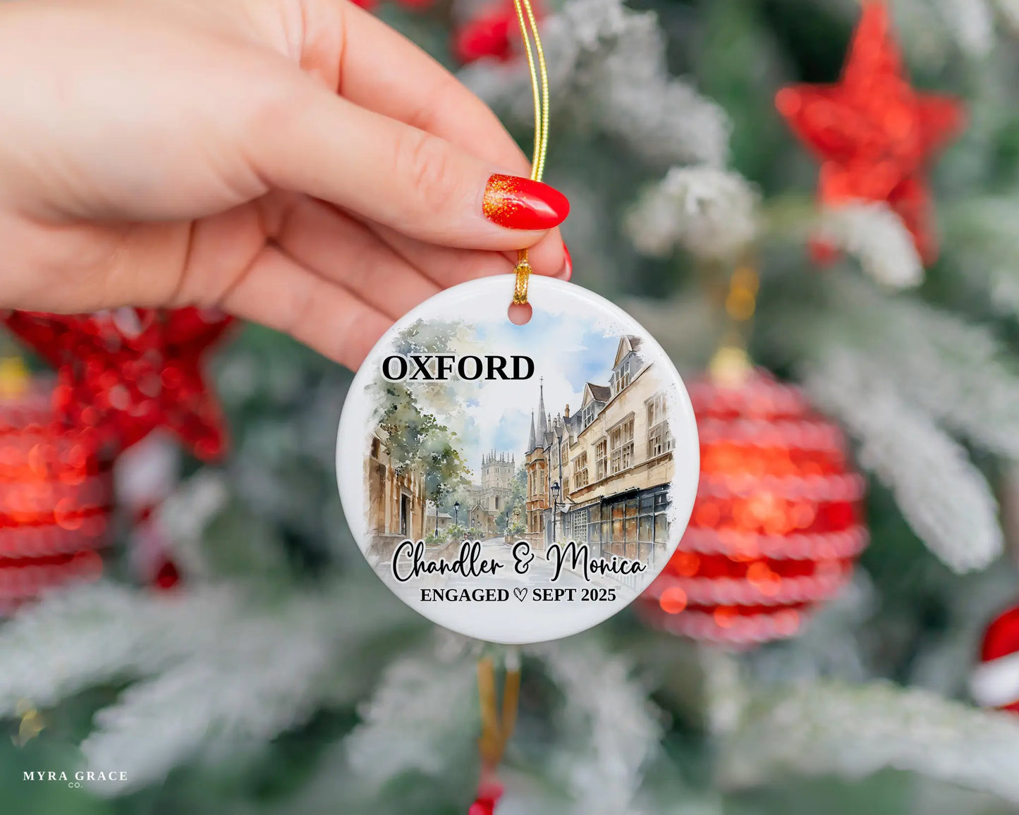 Oxford Engagement Custom Ornament, Oxford Bauble, England