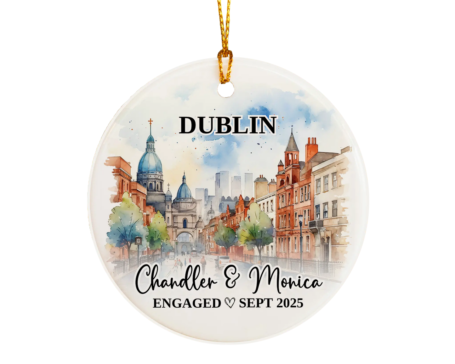 Dublin Engagement Ornament Custom Gift Souvenir Bauble Present