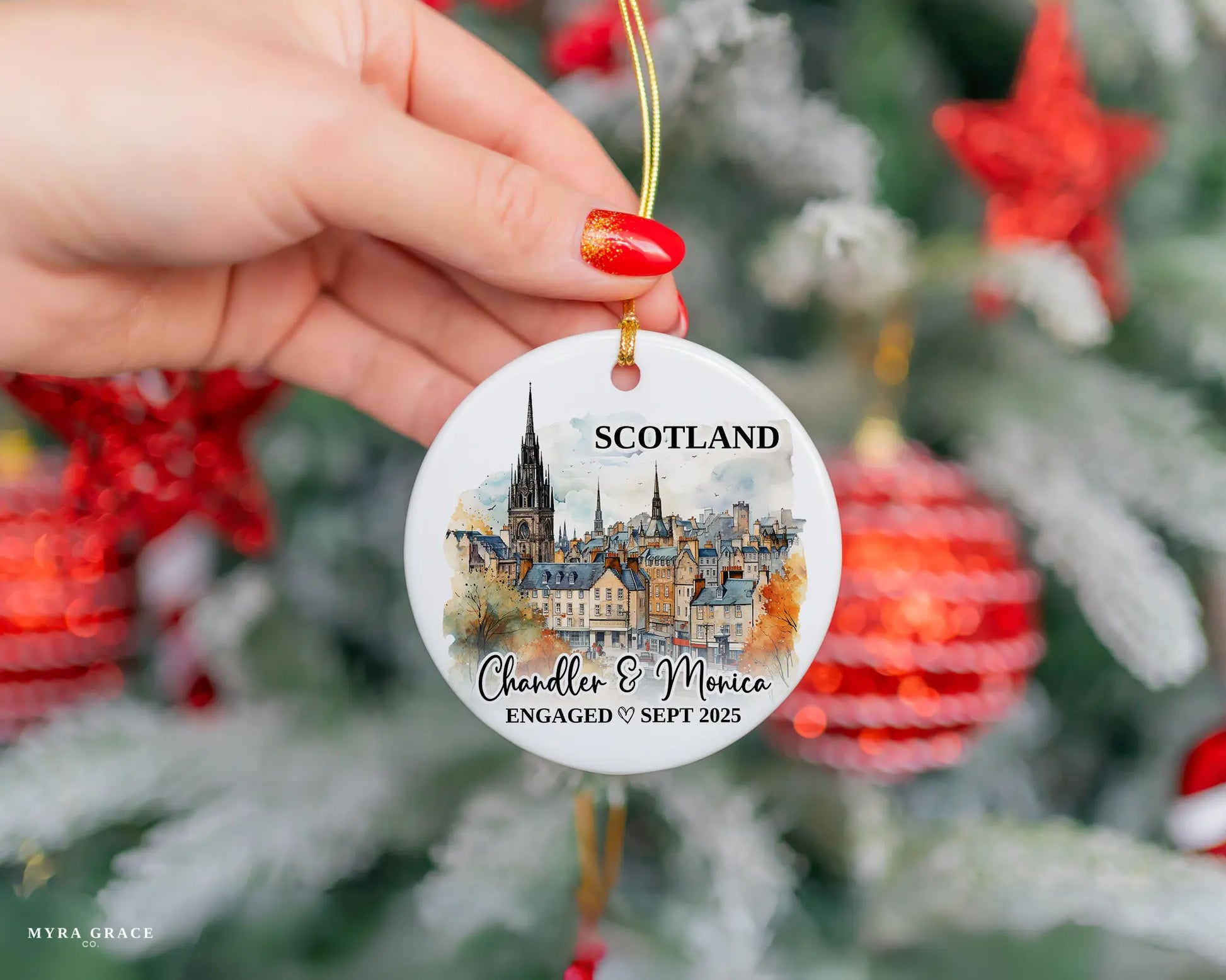 Scotland Engagement Ornament Custom Gift Souvenir Bauble Present
